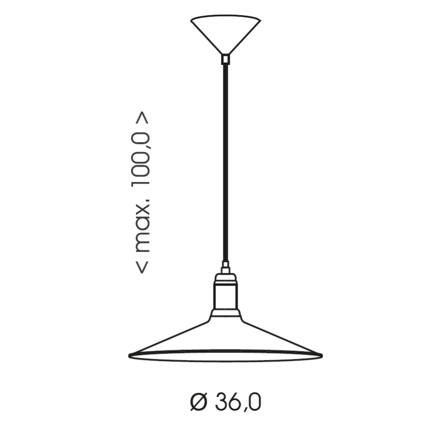 Brilagi - Pendel på wire FORGE 1xE27/60W/230V Ø 36 cm sort