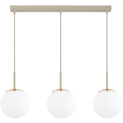 Brilagi - Pendel på wire MILO 3xE27/60W/230V beige/guld