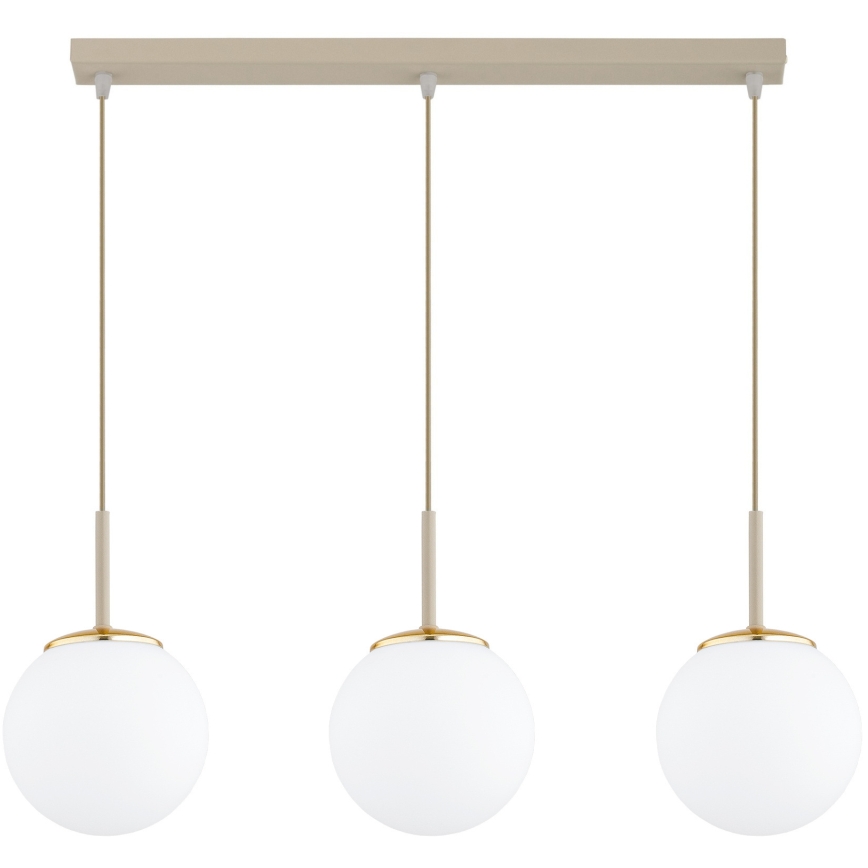 Brilagi - Pendel på wire MILO 3xE27/60W/230V beige/guld