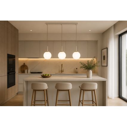 Brilagi - Pendel på wire MILO 3xE27/60W/230V beige/guld