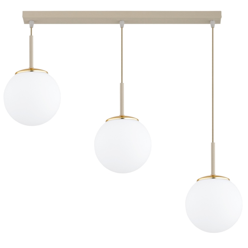 Brilagi - Pendel på wire MILO 3xE27/60W/230V beige/guld