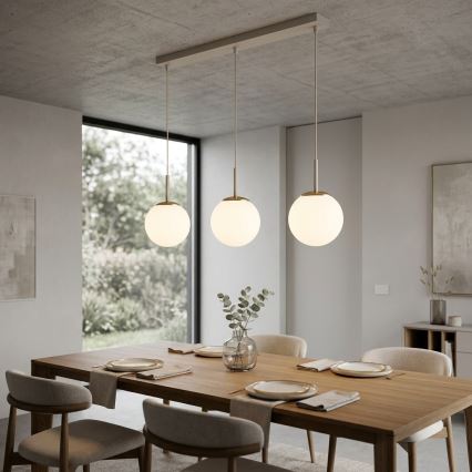 Brilagi - Pendel på wire MILO 3xE27/60W/230V beige/guld