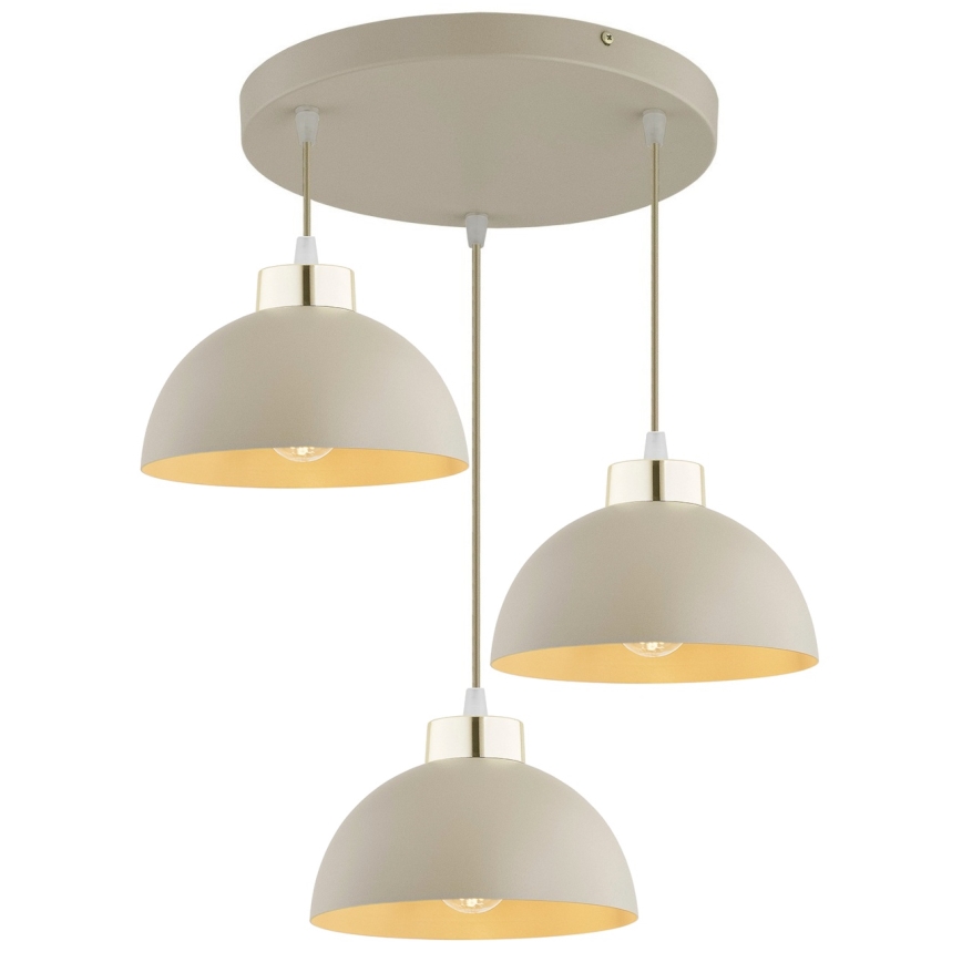 Brilagi - Pendel på wire MOON 3xE27/60W/230V beige/guld