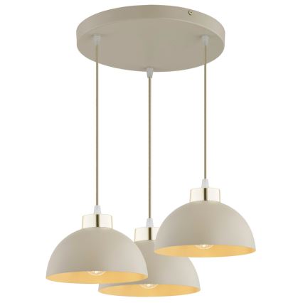 Brilagi - Pendel på wire MOON 3xE27/60W/230V beige/guld