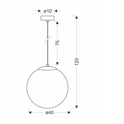 BRILAGI - Pendel på wire POLOS 1xE27/40W/230V Ø 40 cm sort