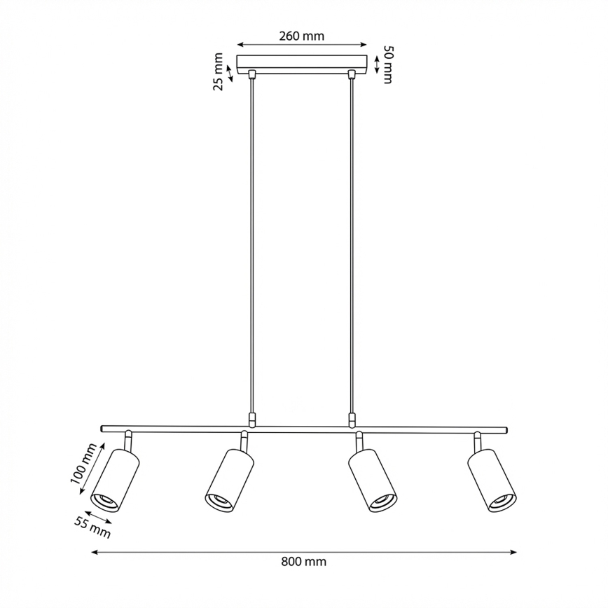 Brilagi - Pendel på wire SELE 4xGU10/30W/230V beige