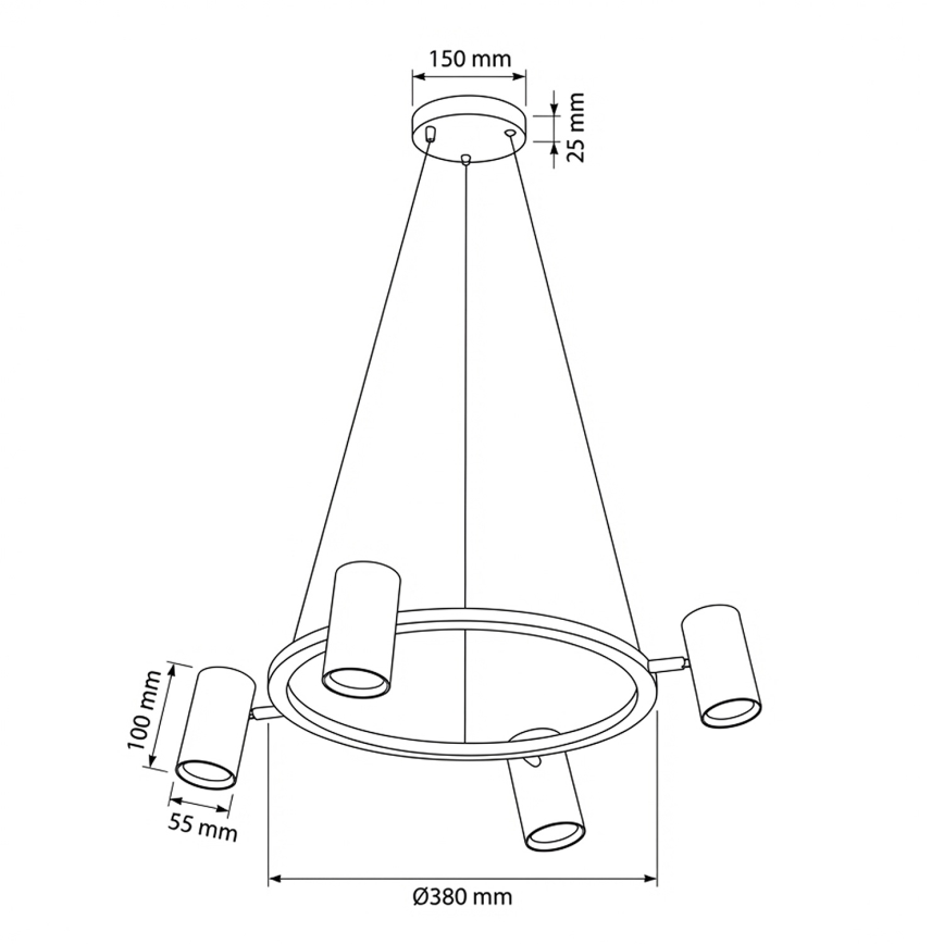 Brilagi - Pendel på wire SELE 4xGU10/30W/230V sort
