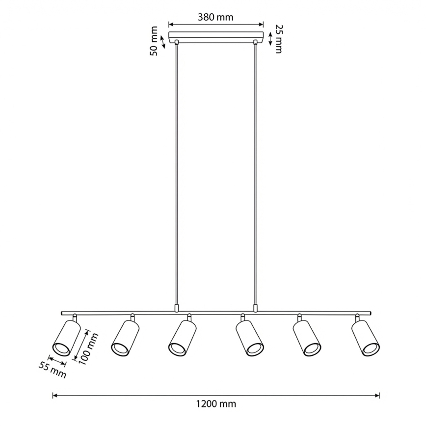 Brilagi - Pendel på wire SELE 6xGU10/30W/230V hvid