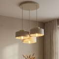 Brilagi - Pendel på wire SPRING 3xE27/60W/230V beige/guld