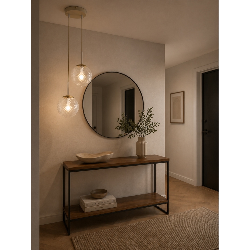 Brilagi - Pendel på wire STELLA 2xE27/60W/230V beige/guld