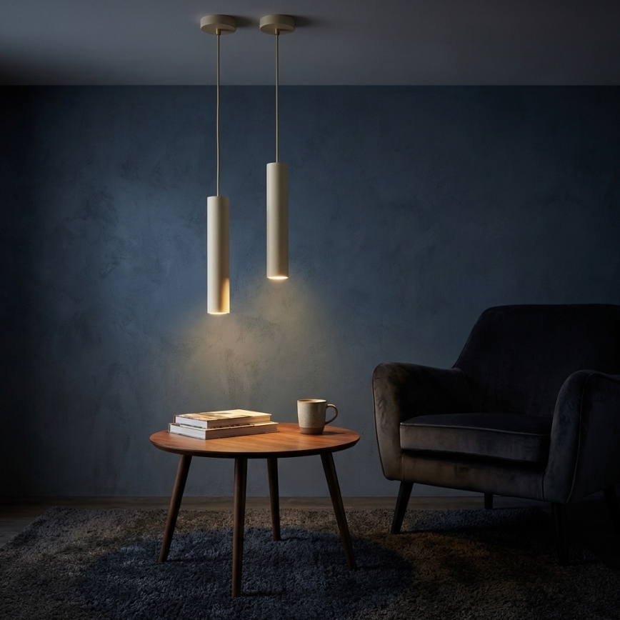 Brilagi - Pendel på wire TUBE 1xGU10/15W/230V beige/guld