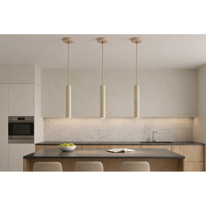 Brilagi - Pendel på wire TUBE 1xGU10/15W/230V beige/guld