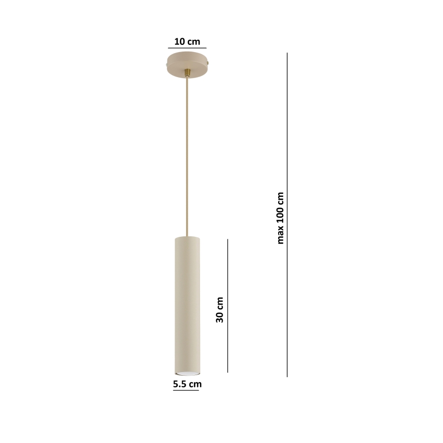 Brilagi - Pendel på wire TUBE 1xGU10/15W/230V beige/guld
