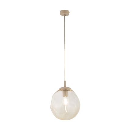 Brilagi - Pendel på wire VULCANO 1xE27/15W/230V Ø 25 cm beige/røget beige