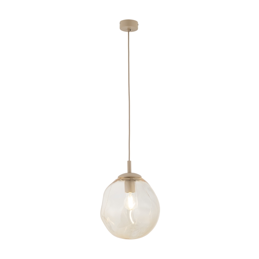 Brilagi - Pendel på wire VULCANO 1xE27/15W/230V Ø 25 cm beige/røget beige