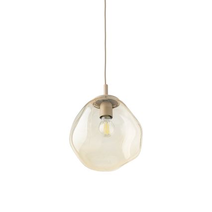 Brilagi - Pendel på wire VULCANO 1xE27/15W/230V Ø 25 cm beige/røget beige