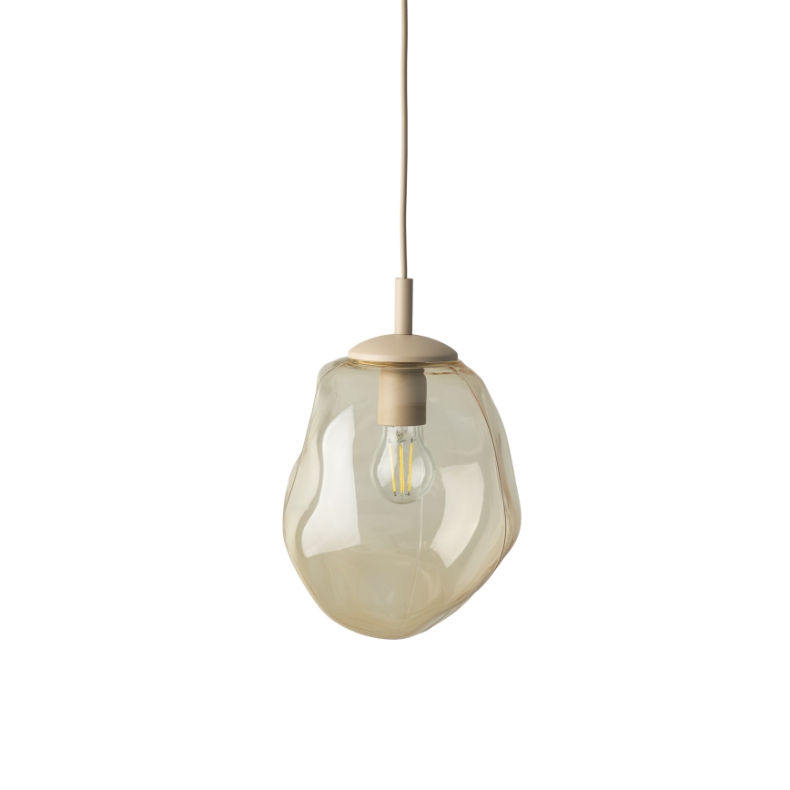 Brilagi - Pendel på wire VULCANO 1xE27/15W/230V Ø 25 cm beige/røget beige