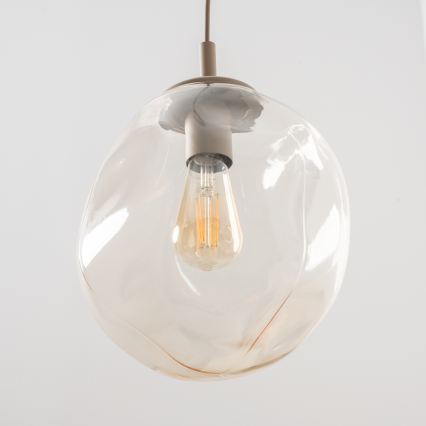 BRILAGI - Pendel på wire VULCANO 1xE27/15W/230V Ø 25 cm beige/røget beige