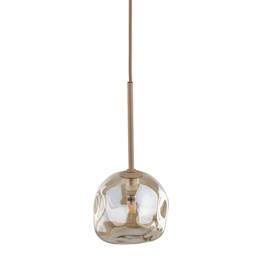 Brilagi - Pendel på wire VULCANO 1xG9/8W/230V Ø 15 cm beige/røget beige
