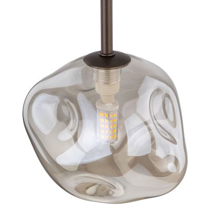 Brilagi - Pendel på wire VULCANO 1xG9/8W/230V Ø 15 cm bronze/røget beige