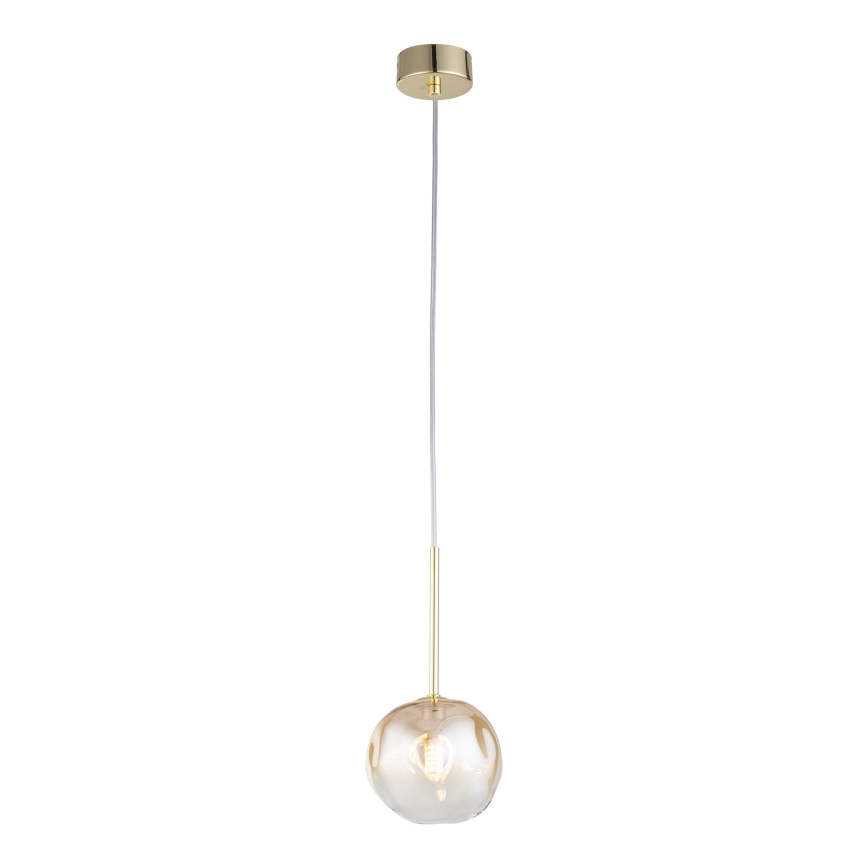 Brilagi - Pendel på wire VULCANO 1xG9/8W/230V Ø 15 cm guld/røget beige