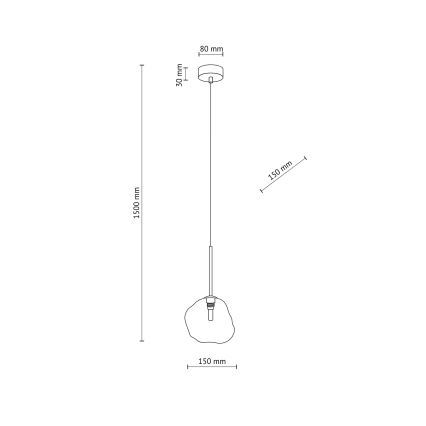Brilagi - Pendel på wire VULCANO 1xG9/8W/230V Ø 15 cm guld/røget beige
