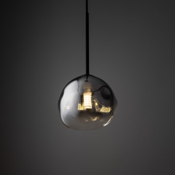 Brilagi - Pendel på wire VULCANO 1xG9/8W/230V Ø 15 cm sort/røgfarvet