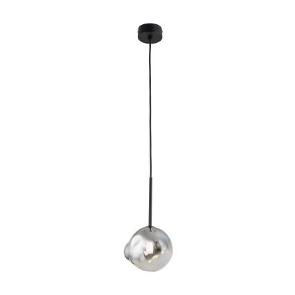Brilagi - Pendel på wire VULCANO 1xG9/8W/230V Ø 15 cm sort/røgfarvet