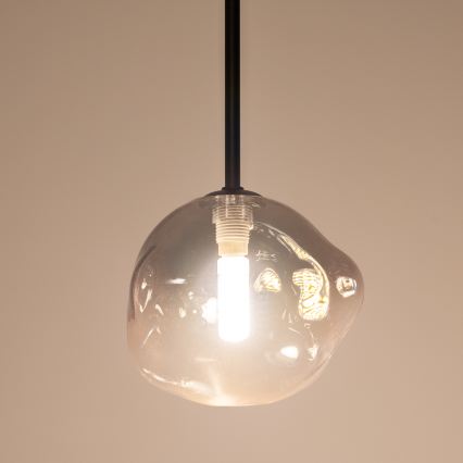BRILAGI - Pendel på wire VULCANO 1xG9/8W/230V Ø 15 cm sort/røgfarvet