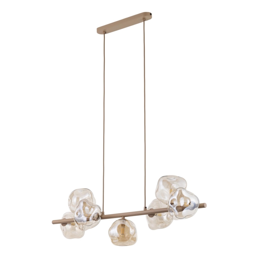 Brilagi - Pendel på wire VULCANO 7xG9/8W/230V beige/røget beige