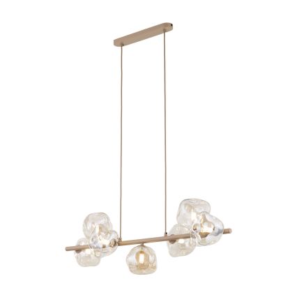 Brilagi - Pendel på wire VULCANO 7xG9/8W/230V beige/røget beige
