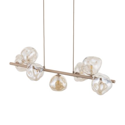 Brilagi - Pendel på wire VULCANO 7xG9/8W/230V beige/røget beige