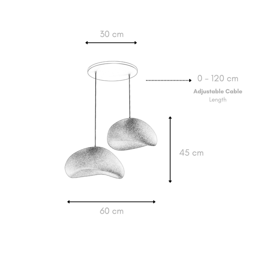 Brilagi - Pendel på wire WABI SABI 2xE27/40W/230V Ø 60 cm sort