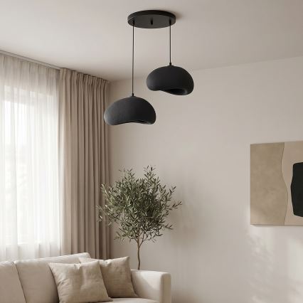 Brilagi - Pendel på wire WABI SABI 2xE27/40W/230V Ø 60 cm sort