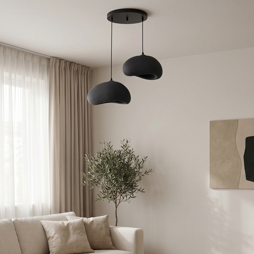 Brilagi - Pendel på wire WABI SABI 2xE27/40W/230V Ø 60 cm sort