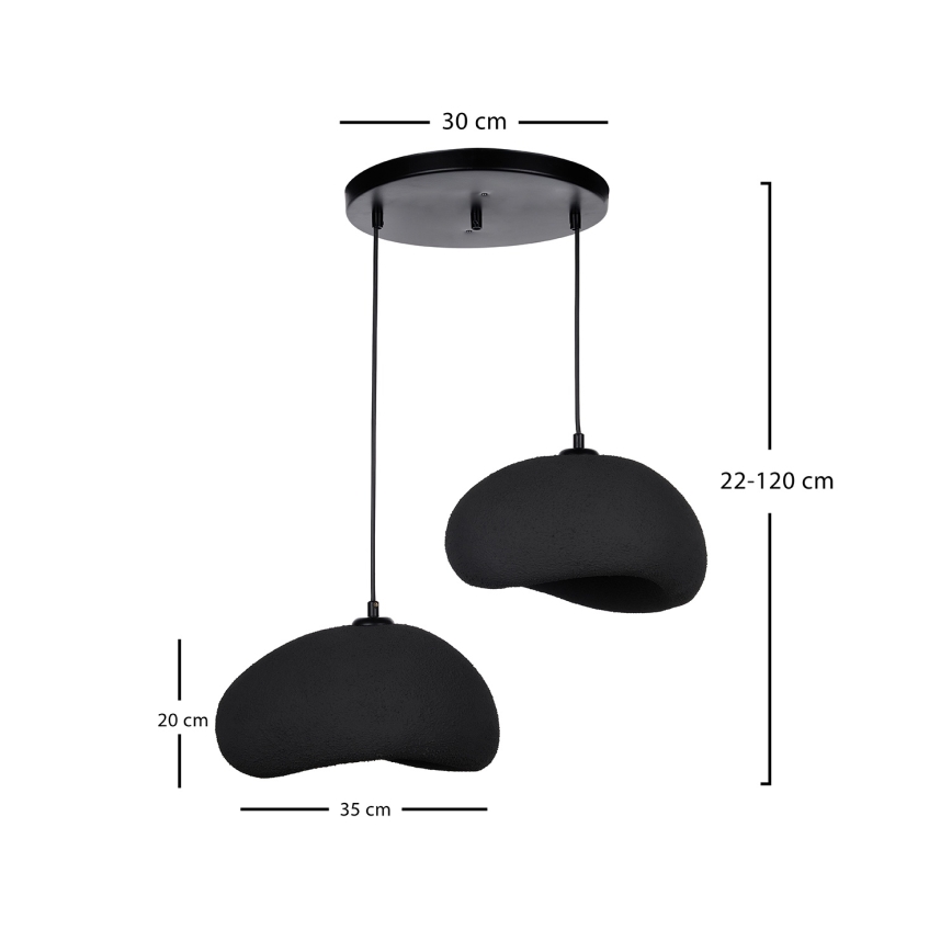 Brilagi - Pendel på wire WABI SABI 2xE27/40W/230V Ø 60 cm sort