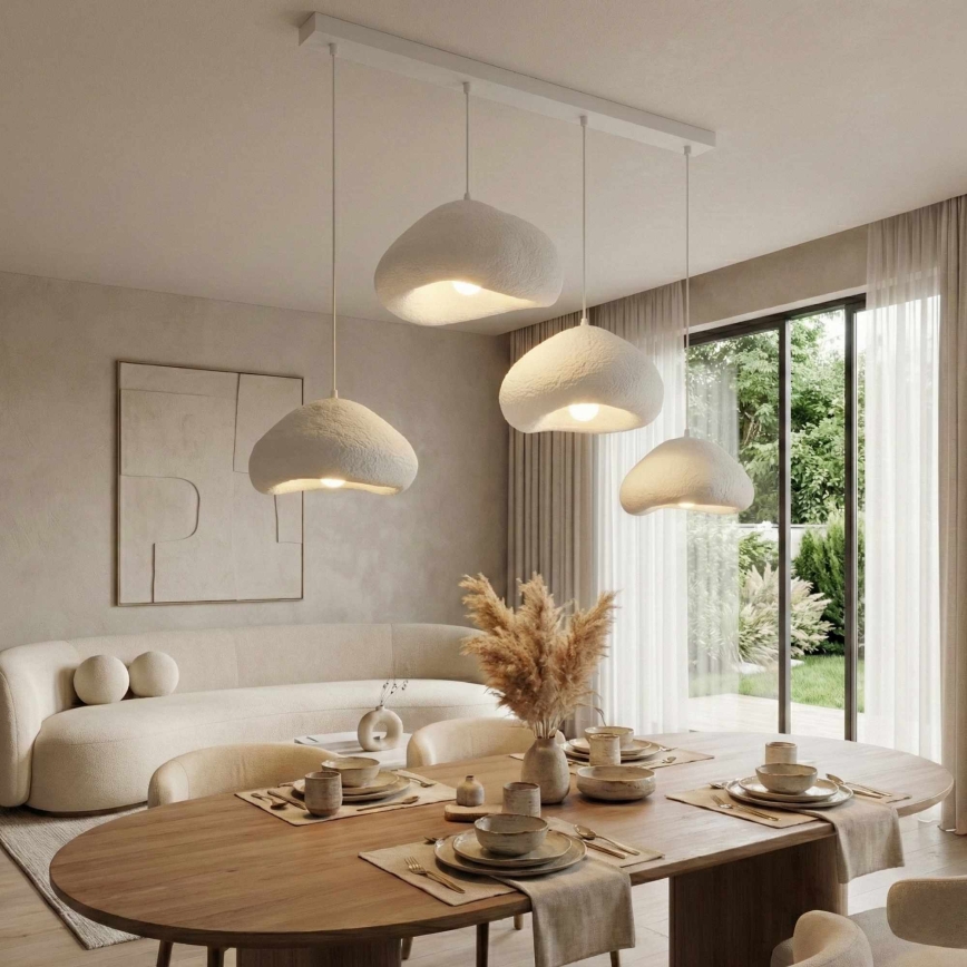 Brilagi - Pendel på wire WABI SABI 4xE27/40W/230V hvid