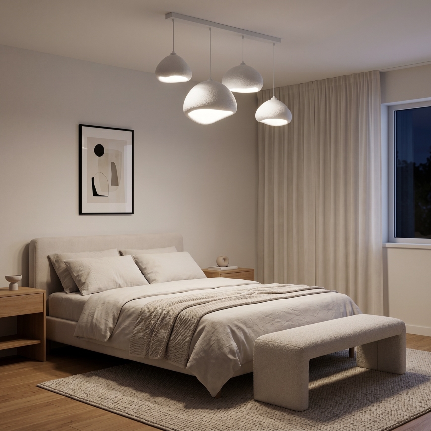 Brilagi - Pendel på wire WABI SABI 4xE27/40W/230V hvid