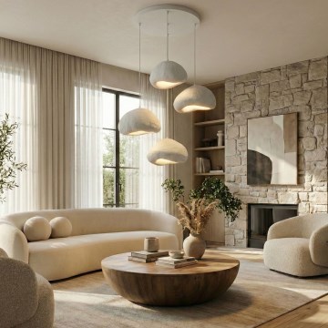 Brilagi - Pendel på wire WABI SABI 4xE27/40W/230V Ø 95 cm hvid