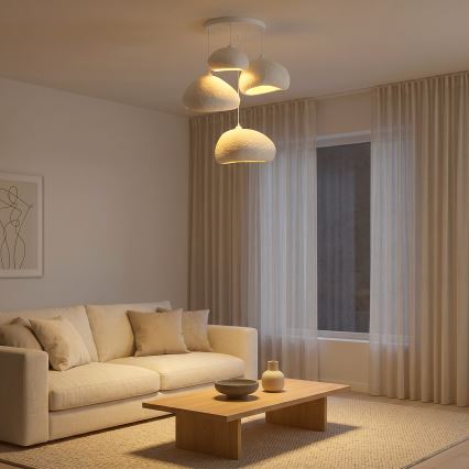 Brilagi - Pendel på wire WABI SABI 4xE27/40W/230V Ø 95 cm hvid