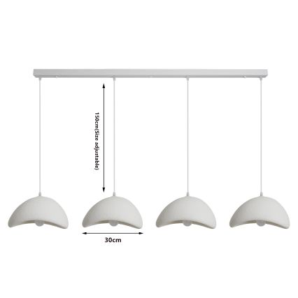 BRILAGI - Pendel på wire WABI SABI 4xE27/60W/230V hvid