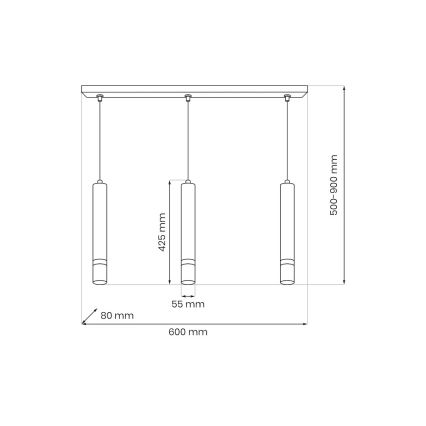 Brilagi - Pendel POKER 3xGU10/25W/230V beige/guldfarvet