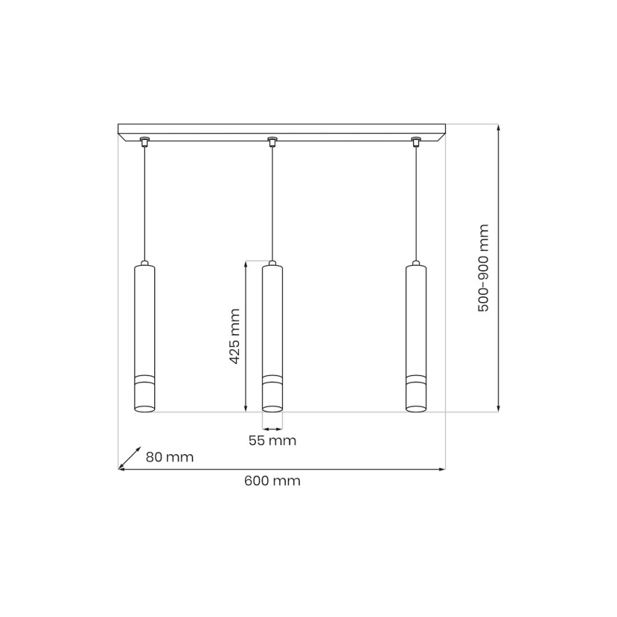 Brilagi - Pendel POKER 3xGU10/25W/230V beige/guldfarvet