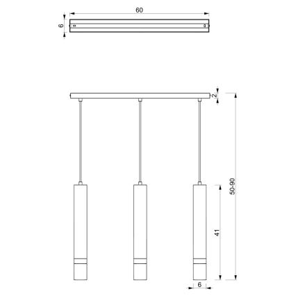Brilagi - Pendel POKER 3xGU10/25W/230V blå/guldfarvet