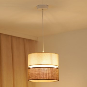 Brilagi - Pendel ROYAL YUTE 1xE27/15W/230V diameter 25 cm beige/cremefarvet