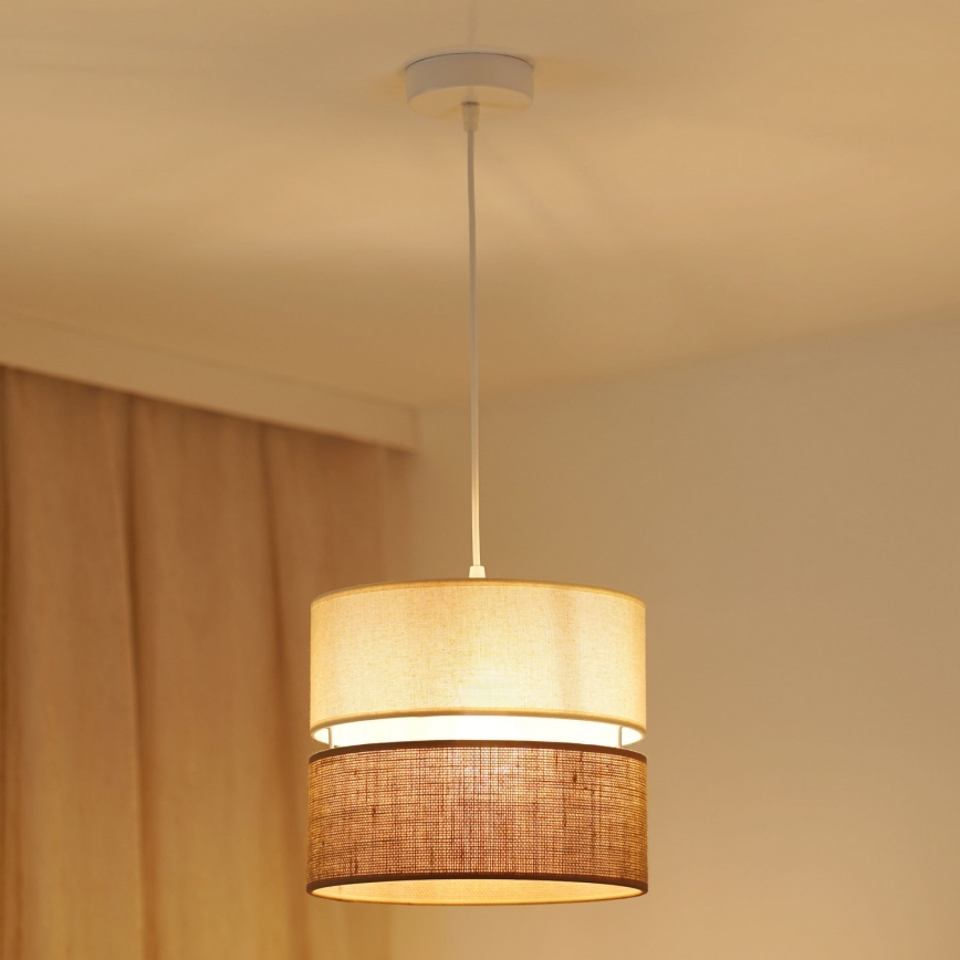 Brilagi - Pendel ROYAL YUTE 1xE27/15W/230V diameter 25 cm beige/cremefarvet