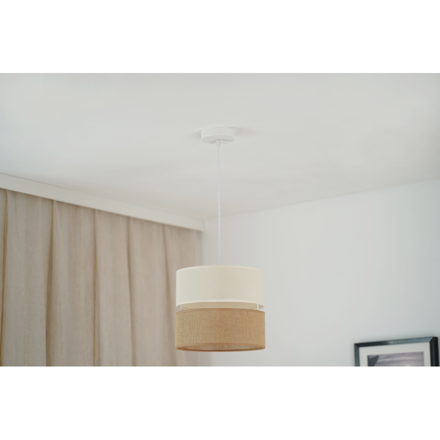 Brilagi - Pendel ROYAL YUTE 1xE27/15W/230V diameter 25 cm beige/cremefarvet