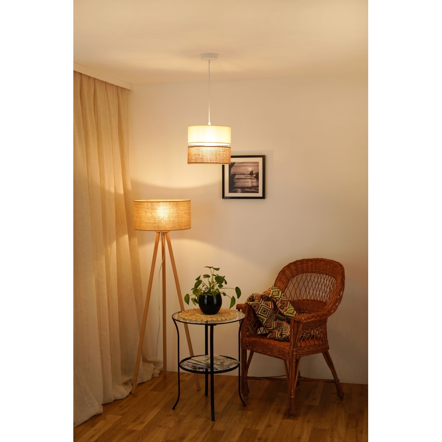 Brilagi - Pendel ROYAL YUTE 1xE27/15W/230V diameter 25 cm beige/cremefarvet