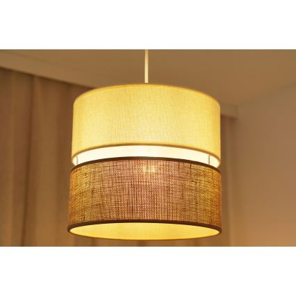 Brilagi - Pendel ROYAL YUTE 1xE27/15W/230V diameter 25 cm beige/cremefarvet