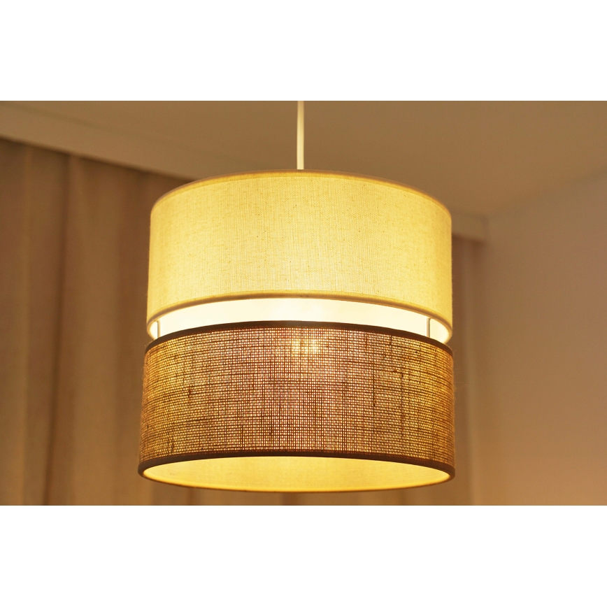 Brilagi - Pendel ROYAL YUTE 1xE27/15W/230V diameter 25 cm beige/cremefarvet